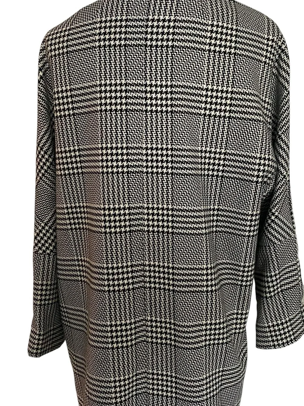 Zara Black and White Glen Plaid Single-Button Blazer, checkers - Picture 6 of 9